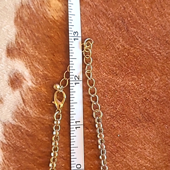 Faux Gold Costume Jewelry Necklace & Hoop Earrings Set - Picture 5 of 7